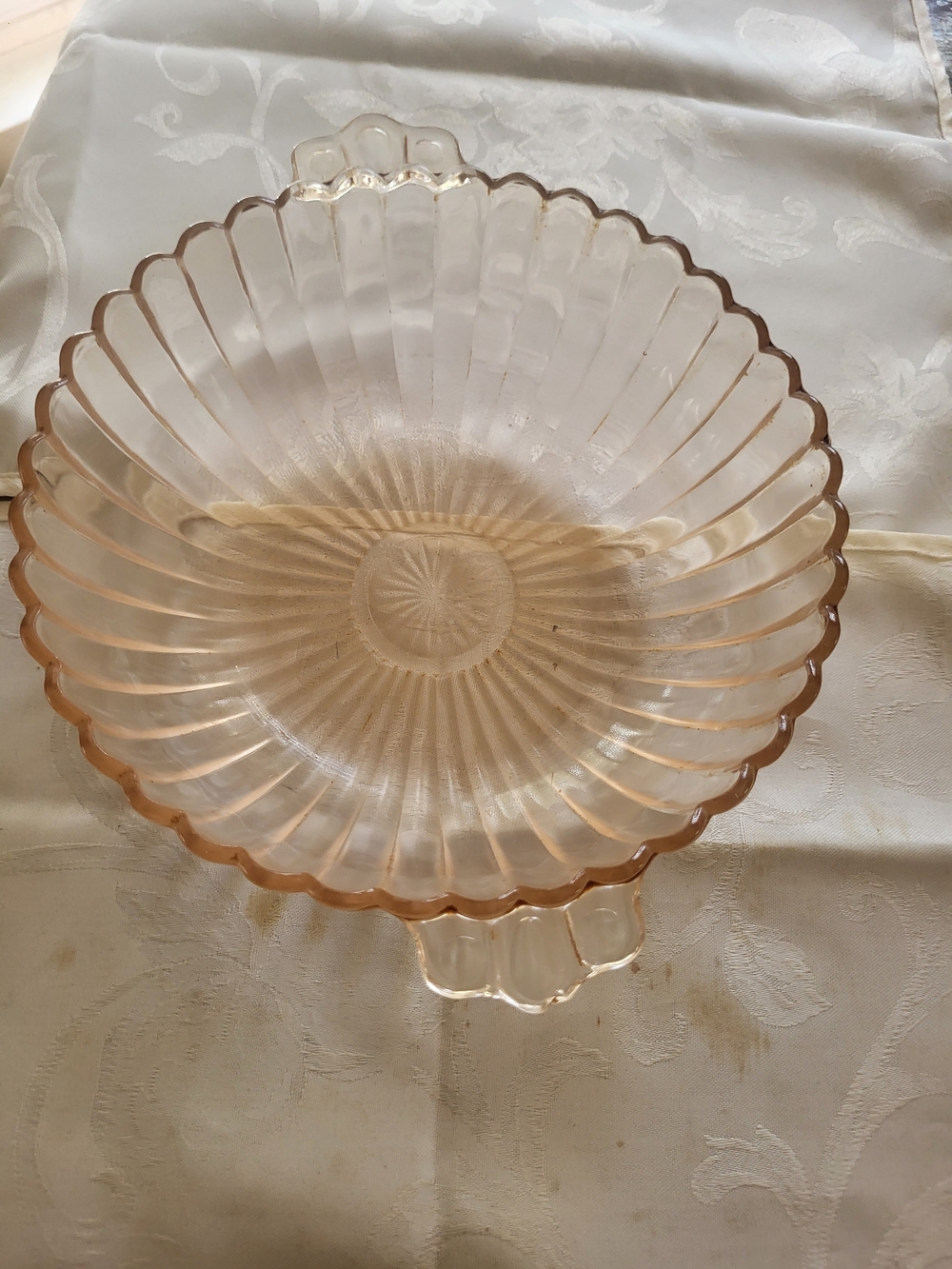 Anchor Hocking Queen Mary Pink Depression Glass Serving Bowl